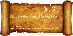 Wittenberger Hajnalka névjegykártya